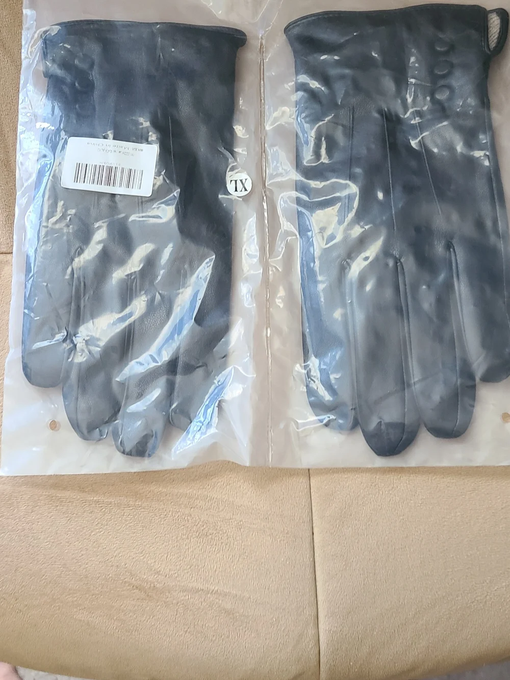 Ladies Black Leather Dress Gloves - Classic Style Size XL